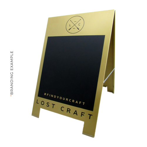 Outdoor pub chalk board branding example