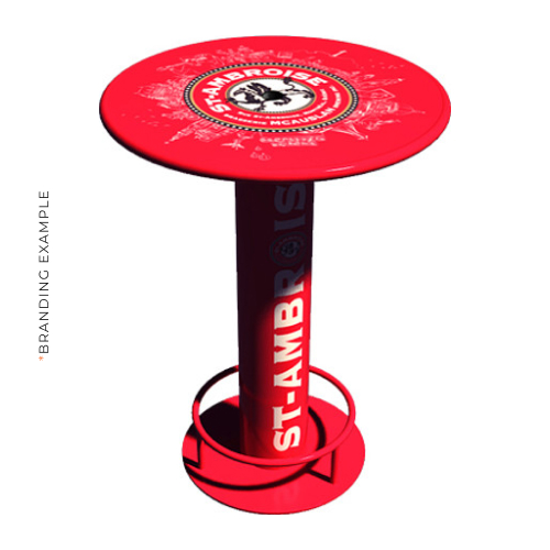 Cafe table branding example