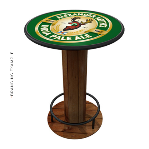 Cafe table branding example