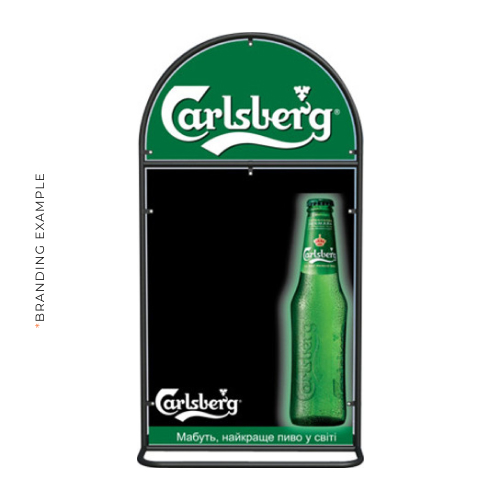 Outdoor bar chalk board branding example