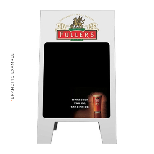 Outdoor chalk board branding example